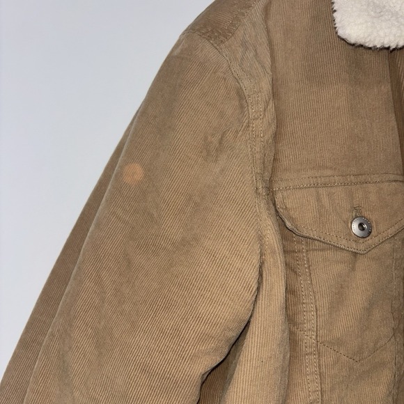 Bershka Women's Corduroy Trucker Jacket Pink Size M Sherpa Lined - Picture 4 of 9